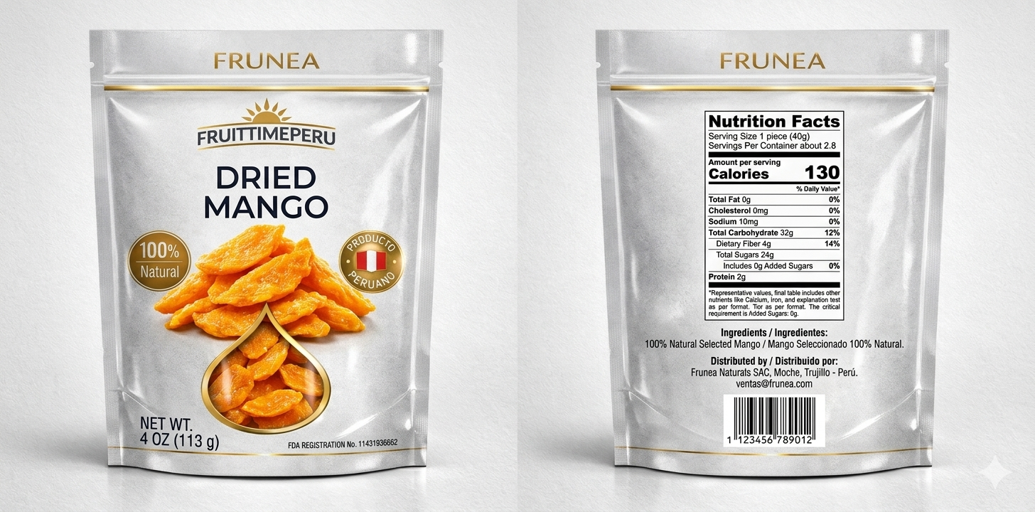 Dried Mango Retail Package 4 OZ